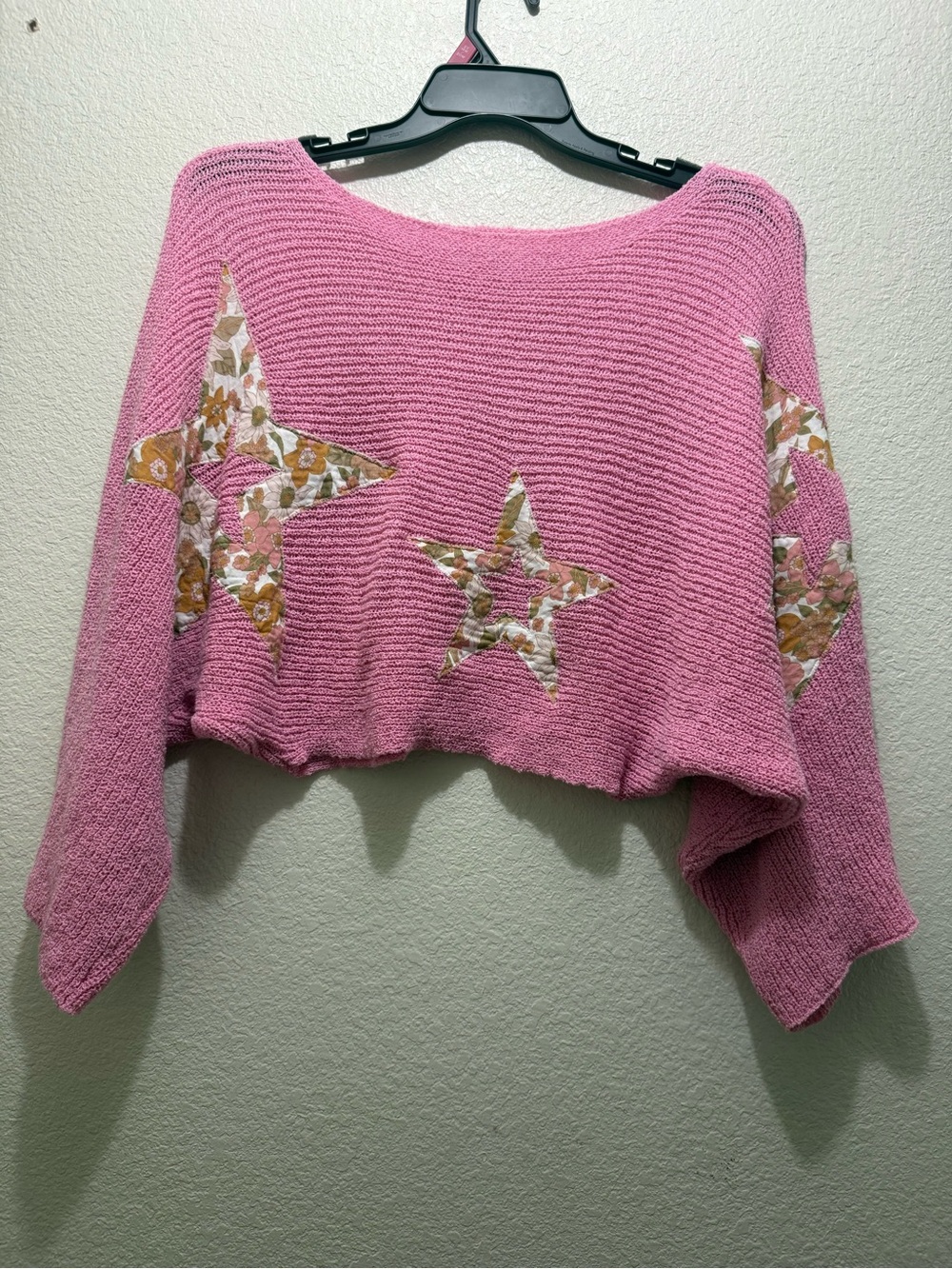 POL Bubblegum Star Patch Cropped Knit top size S euc - Picture 3 of 7